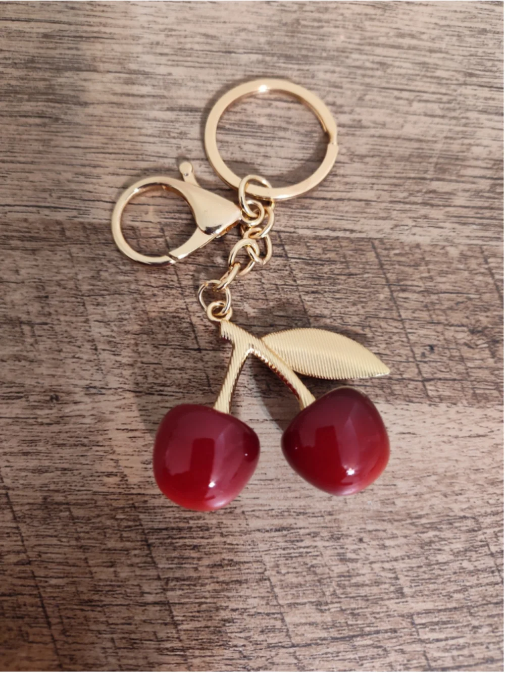 Women's Unbranded Cherry Keychain One Size Red Gold